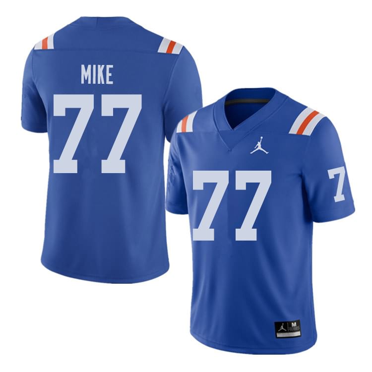 Men's NCAA Florida Gators Andrew Mike #77 Stitched Authentic Alternate Jordan Brand Royal Throwback College Football Jersey ECZ2865YO